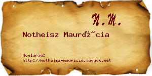 Notheisz Maurícia névjegykártya